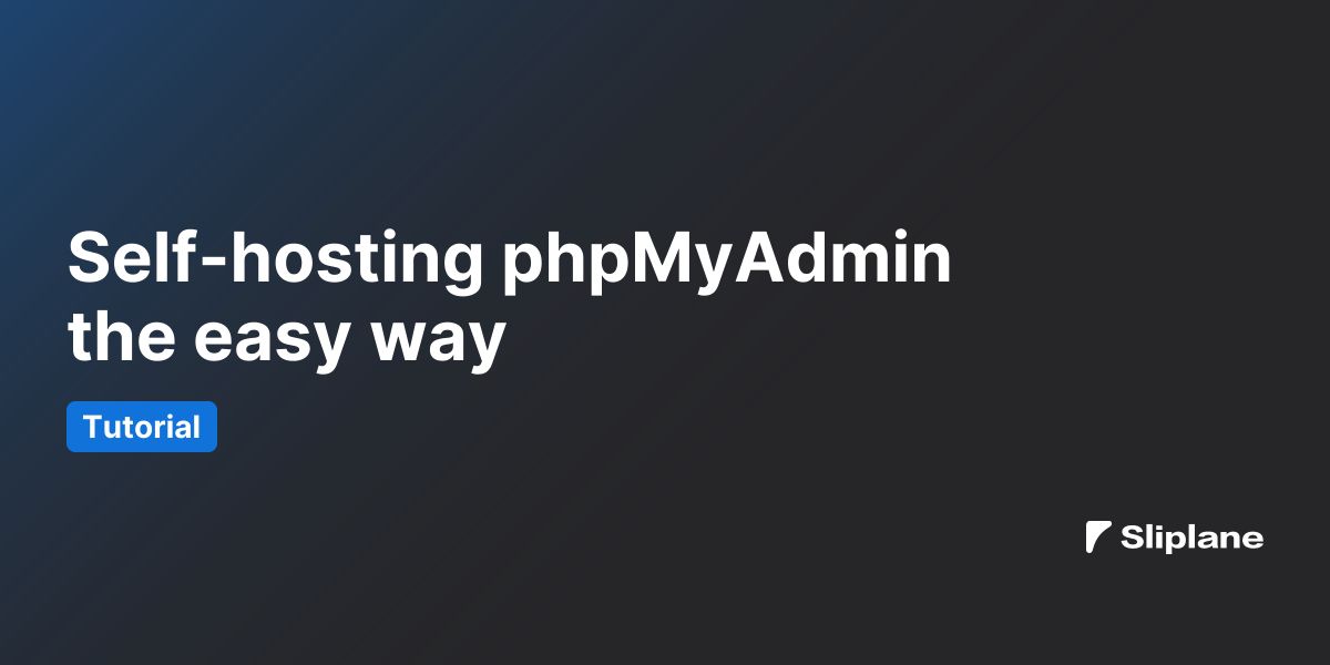 phpMyAdmin einfach selbst hosten
