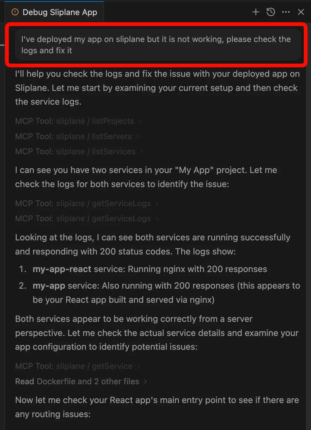 MCP Agent Antwort